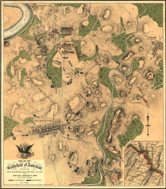 Map of Battle of Antietam by Willcox