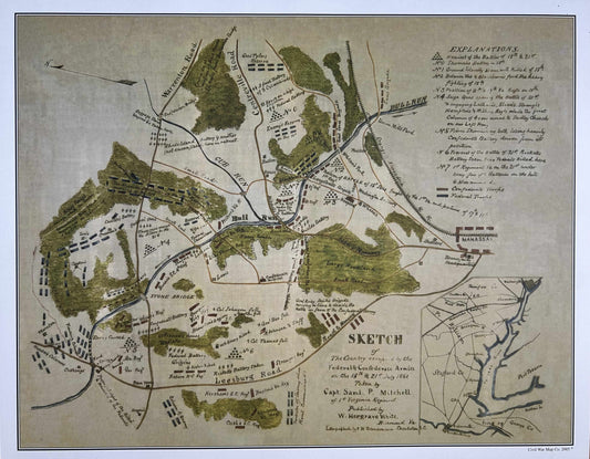 Map of the Battle of First Bull Run by Mitchell